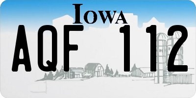 IA license plate AQF112