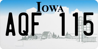 IA license plate AQF115