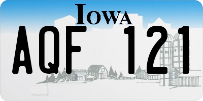 IA license plate AQF121