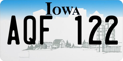 IA license plate AQF122