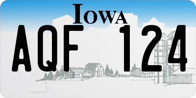IA license plate AQF124