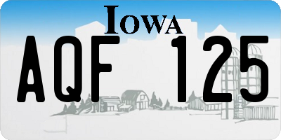 IA license plate AQF125