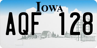 IA license plate AQF128