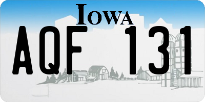 IA license plate AQF131
