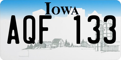 IA license plate AQF133