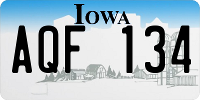 IA license plate AQF134