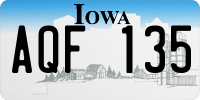 IA license plate AQF135