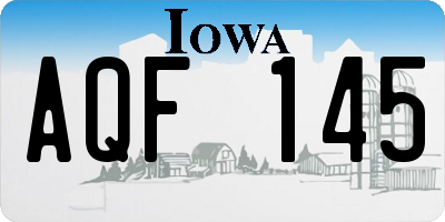 IA license plate AQF145