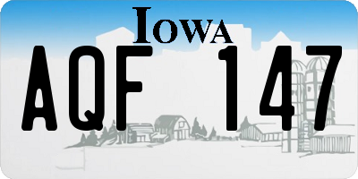 IA license plate AQF147