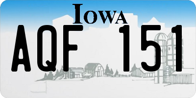 IA license plate AQF151