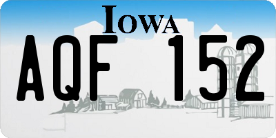 IA license plate AQF152