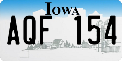 IA license plate AQF154
