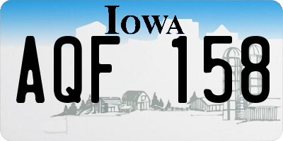 IA license plate AQF158