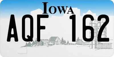 IA license plate AQF162