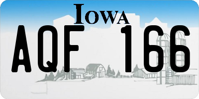 IA license plate AQF166