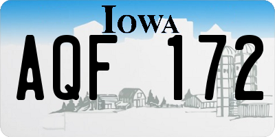 IA license plate AQF172