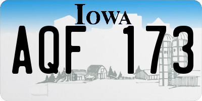 IA license plate AQF173