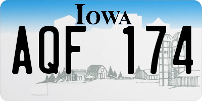 IA license plate AQF174