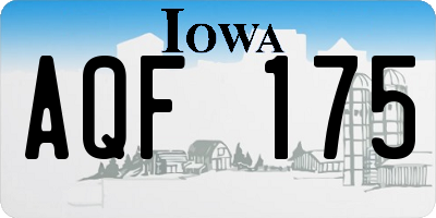 IA license plate AQF175