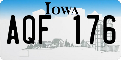 IA license plate AQF176