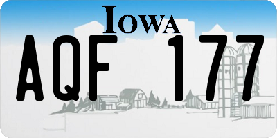 IA license plate AQF177