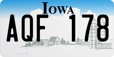IA license plate AQF178