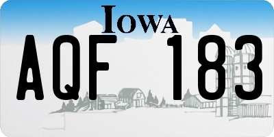 IA license plate AQF183