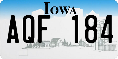 IA license plate AQF184