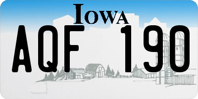 IA license plate AQF190