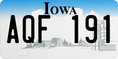 IA license plate AQF191