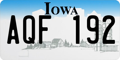 IA license plate AQF192