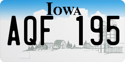 IA license plate AQF195