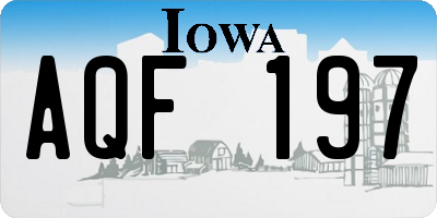 IA license plate AQF197