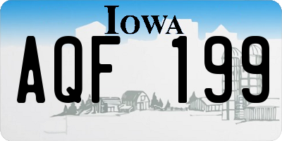 IA license plate AQF199