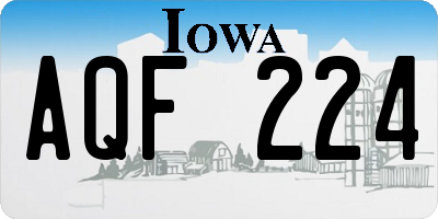 IA license plate AQF224
