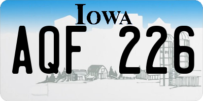 IA license plate AQF226
