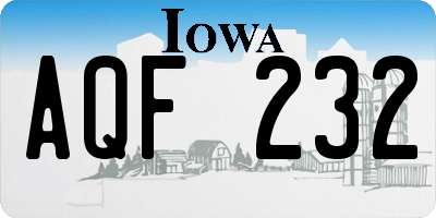 IA license plate AQF232