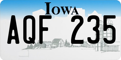 IA license plate AQF235