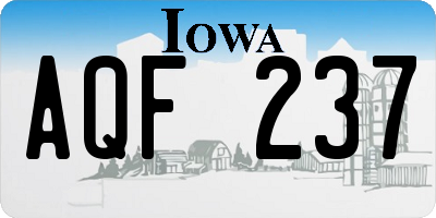 IA license plate AQF237
