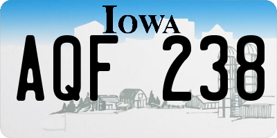 IA license plate AQF238