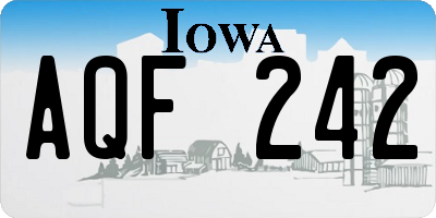 IA license plate AQF242