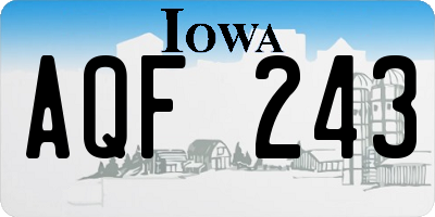 IA license plate AQF243