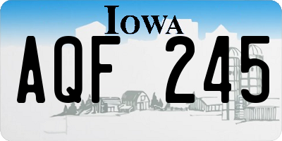 IA license plate AQF245