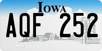 IA license plate AQF252