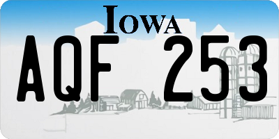 IA license plate AQF253