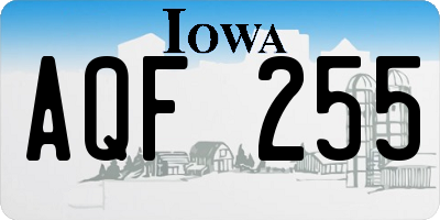 IA license plate AQF255