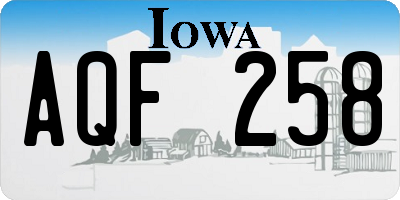 IA license plate AQF258