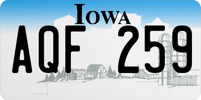 IA license plate AQF259