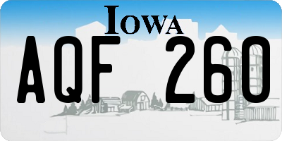 IA license plate AQF260