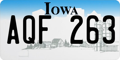 IA license plate AQF263
